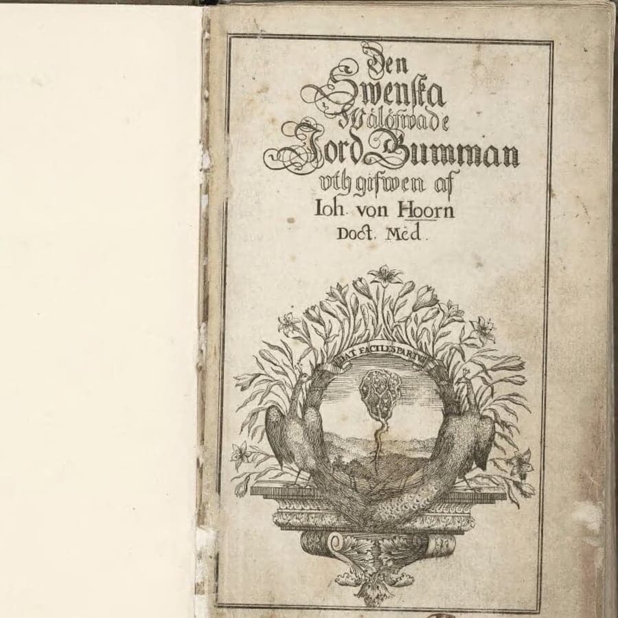 Titelsidan till Den Swenska Wäl-Öfwade Jord-Gumman, 1697